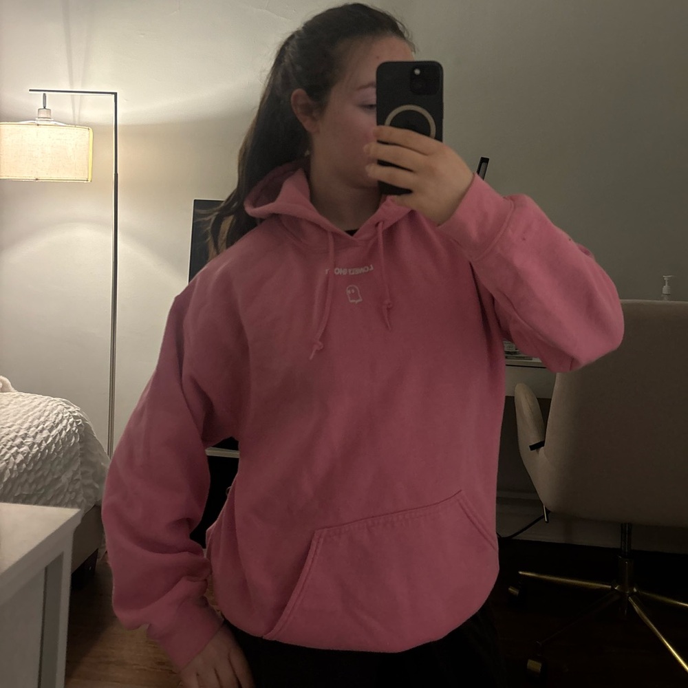 Lonely ghost pink hoodie
